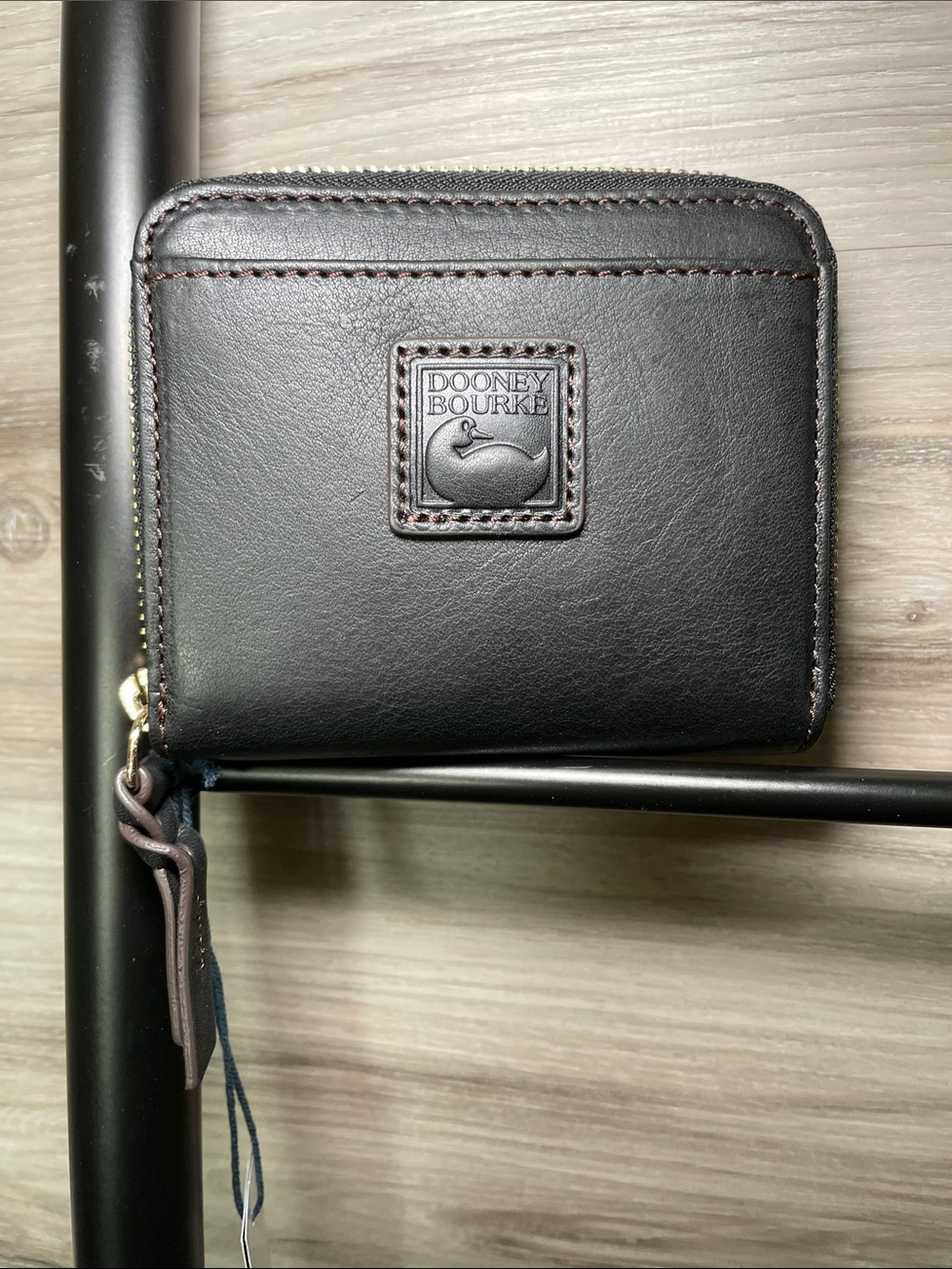 NWT- Dooney & Bourke Florentine Leather Small Zip Around Wallet, Black